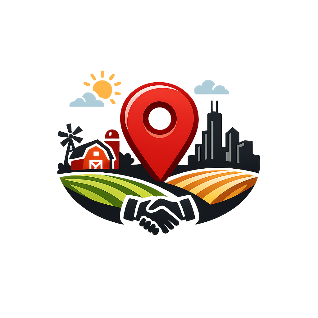 Simple icon representing local presence and Midwest business values